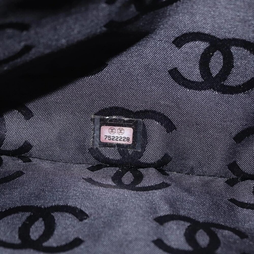 CHANEL Bysy Line Boston Bag Canvas Black CC Auth bs30986 - Picture 14 of 16